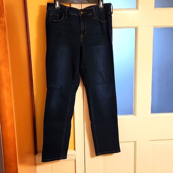 Old Navy Women's "Power Straight" Dark Wash Jeans Size 10 - Picture 1 of 8